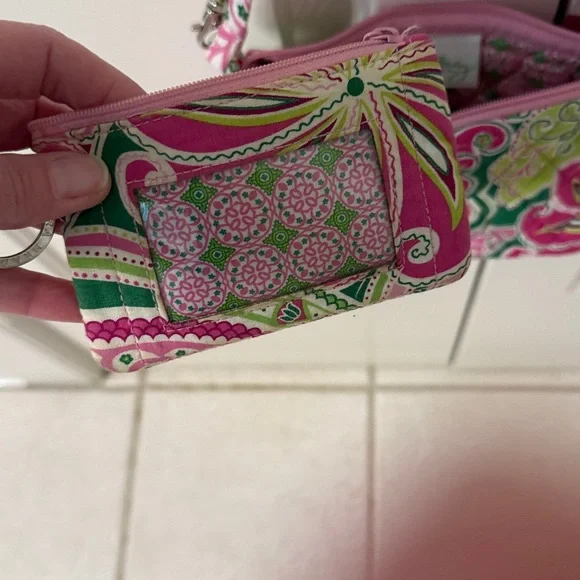 Vera Bradley Pink and Green Crossbody Bag and wallet - Picture 4 of 4